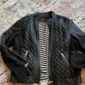 Buttery soft Michael Kors moto style quilted leather jacket
